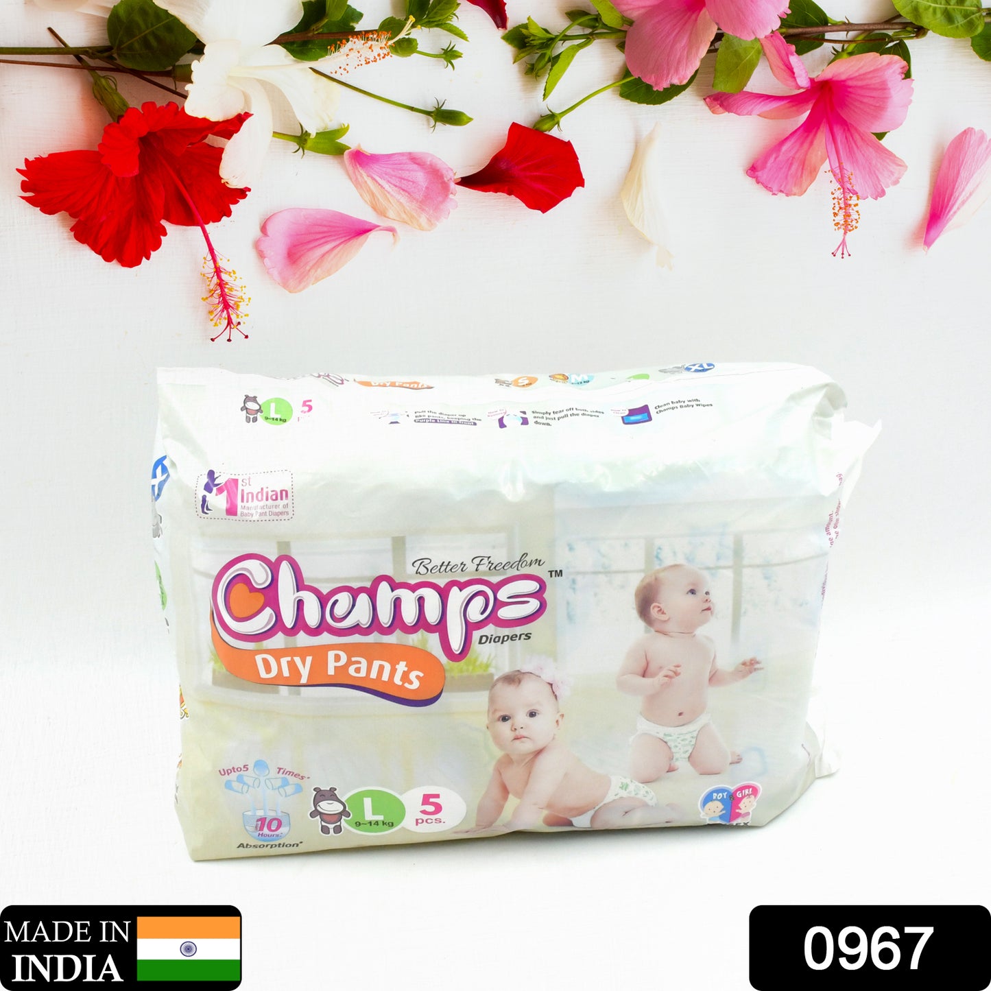 Champs Soft & Dry Baby Diaper Pants - S (5 Pcs)