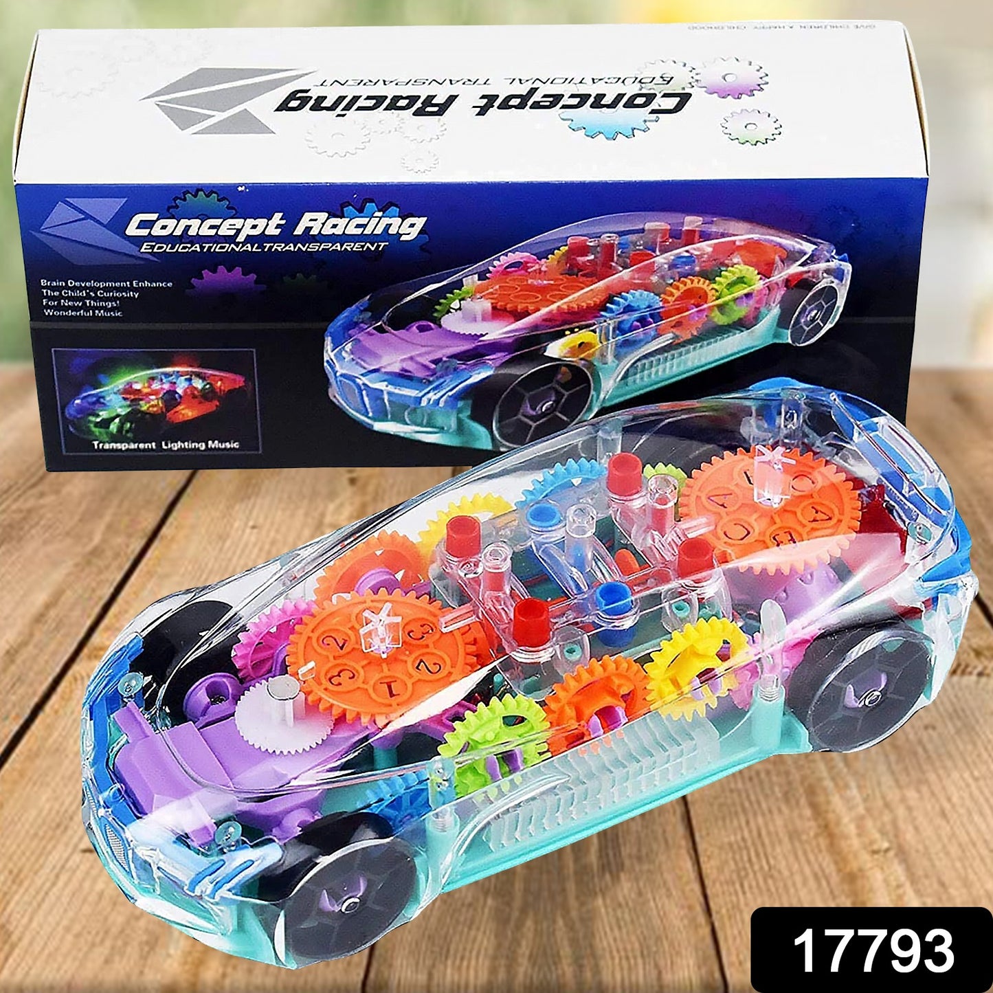 360° Rotating Gear Car with Music & Lights – Toy for Kids