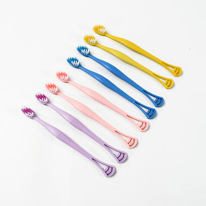 2-in-1 Toothbrush & Tongue Scraper (Soft Bristle, 8pcs)