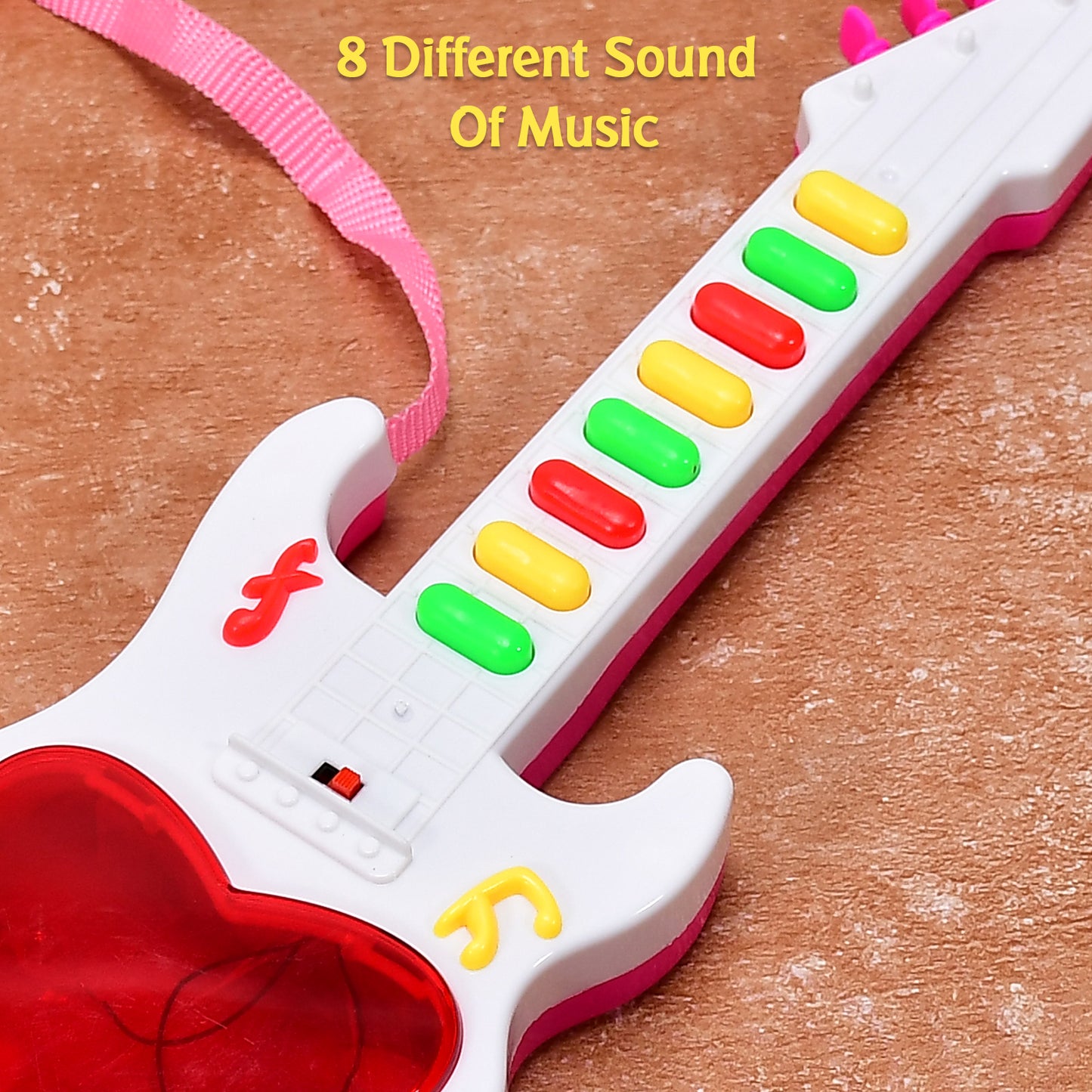 4464 Battery Operated Musical Instruments Mini Guitar Toys And Light For 3+years Old Kids.