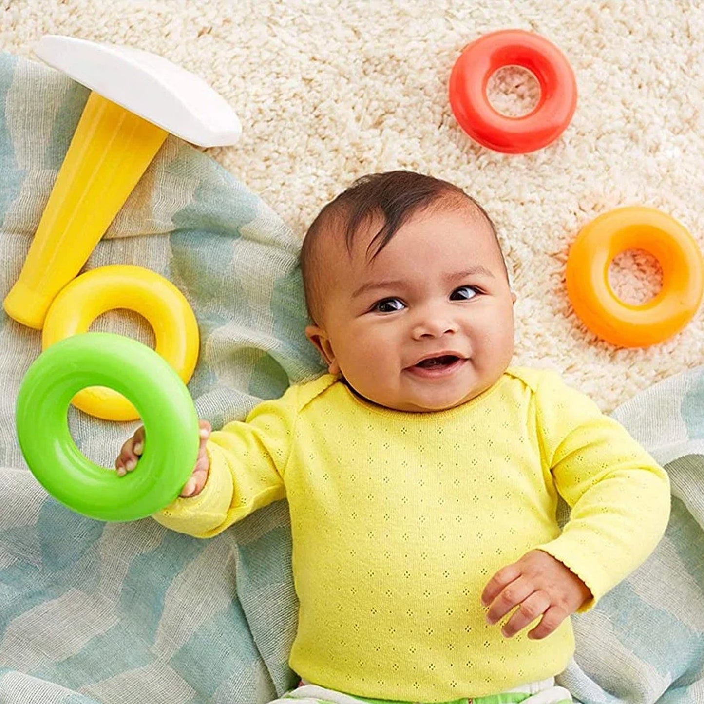 Colorful Teddy Stack-Up Rings for Babies