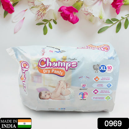 Champs XL Baby Diaper Pants - 10 Pcs