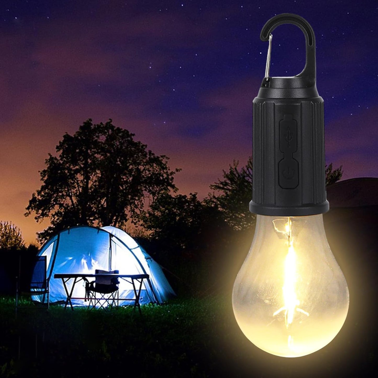 12658 Rechargeable Camping Lights For Tents Led Camping Tent Lantern 3 Lighting Modes Tent Lamp Portable Emergency Camping Lights With Clip Hook For Camping Hiking Fishing Backpacking (1 Pc)