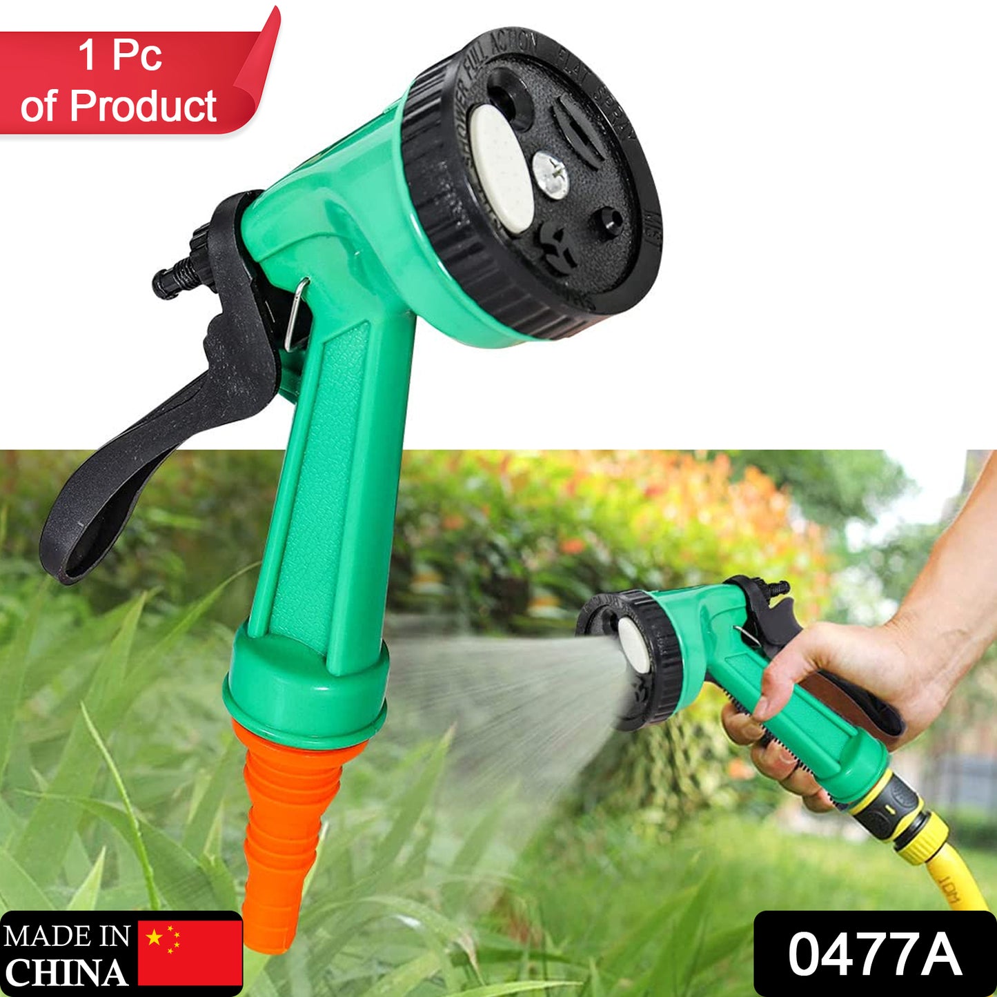 0477a  Garden Hose Nozzle Spray Nozzle With Adjustable For Garden  Multi Use