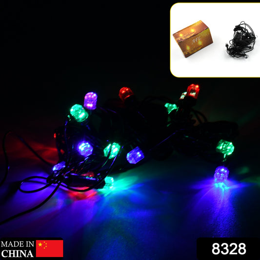 8328 3mtr Home Decoration Diwali  Wedding Led Christmas String Light Indoor And Outdoor Light Festival Decoration Led String Light Multi-color Light 8mm (15l 3 Mtr)