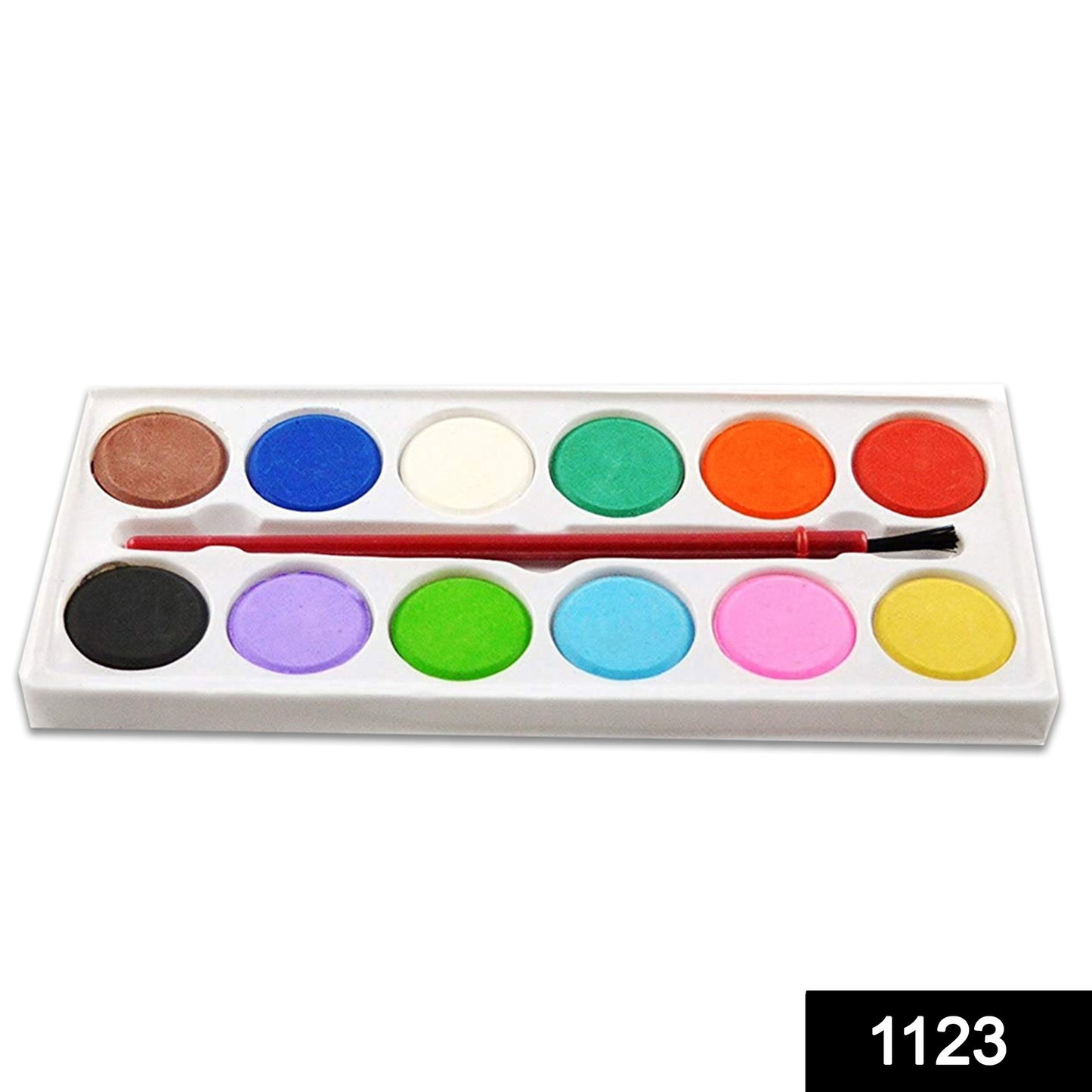 Watercolor Paint Kit - 12 Colors + Brush (13 Pcs)