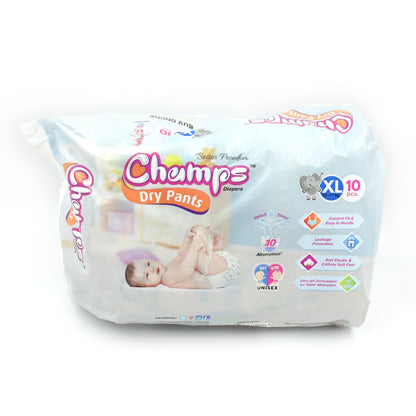 Champs XL Baby Diaper Pants - 10 Pcs