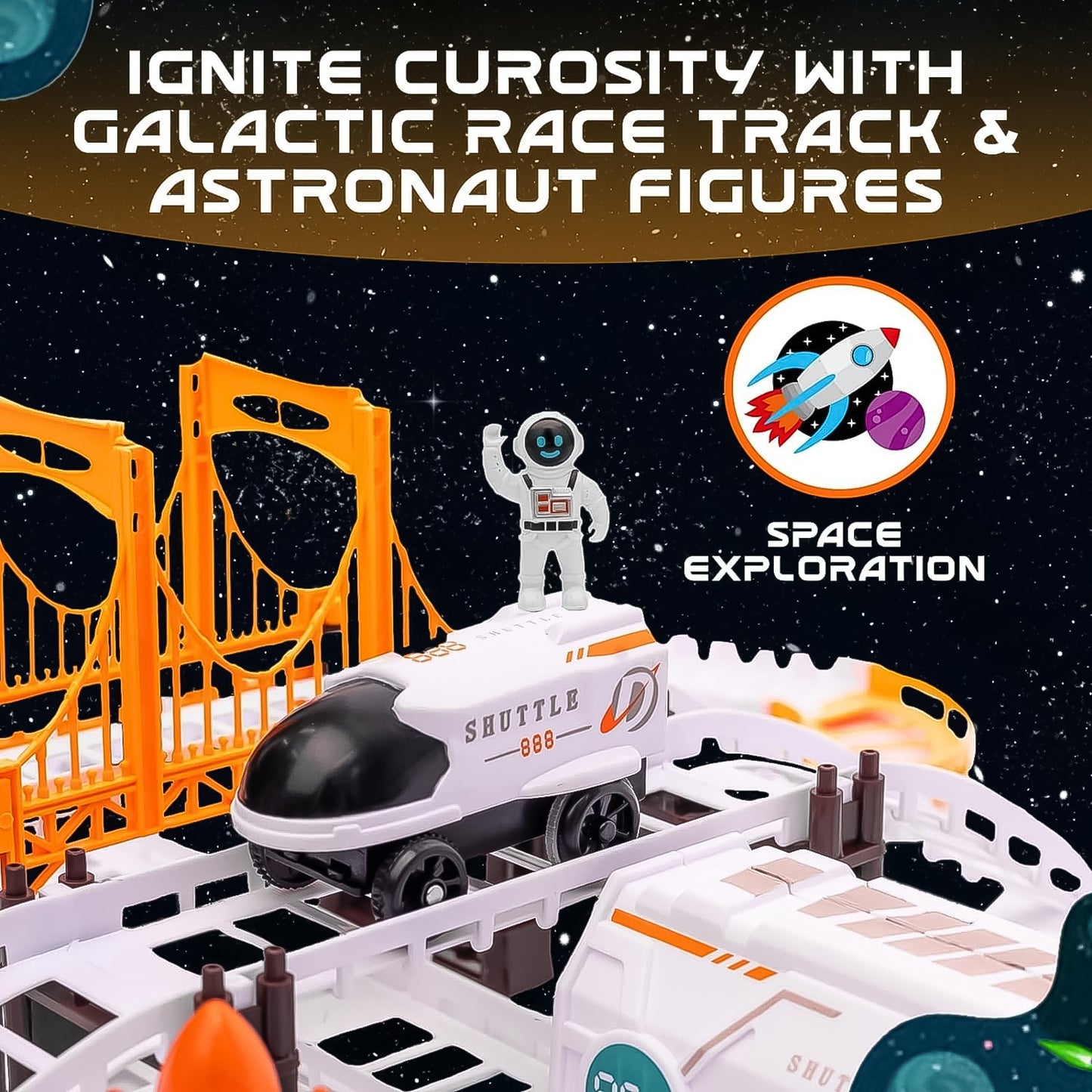 Space-Themed Race Track Toy Set