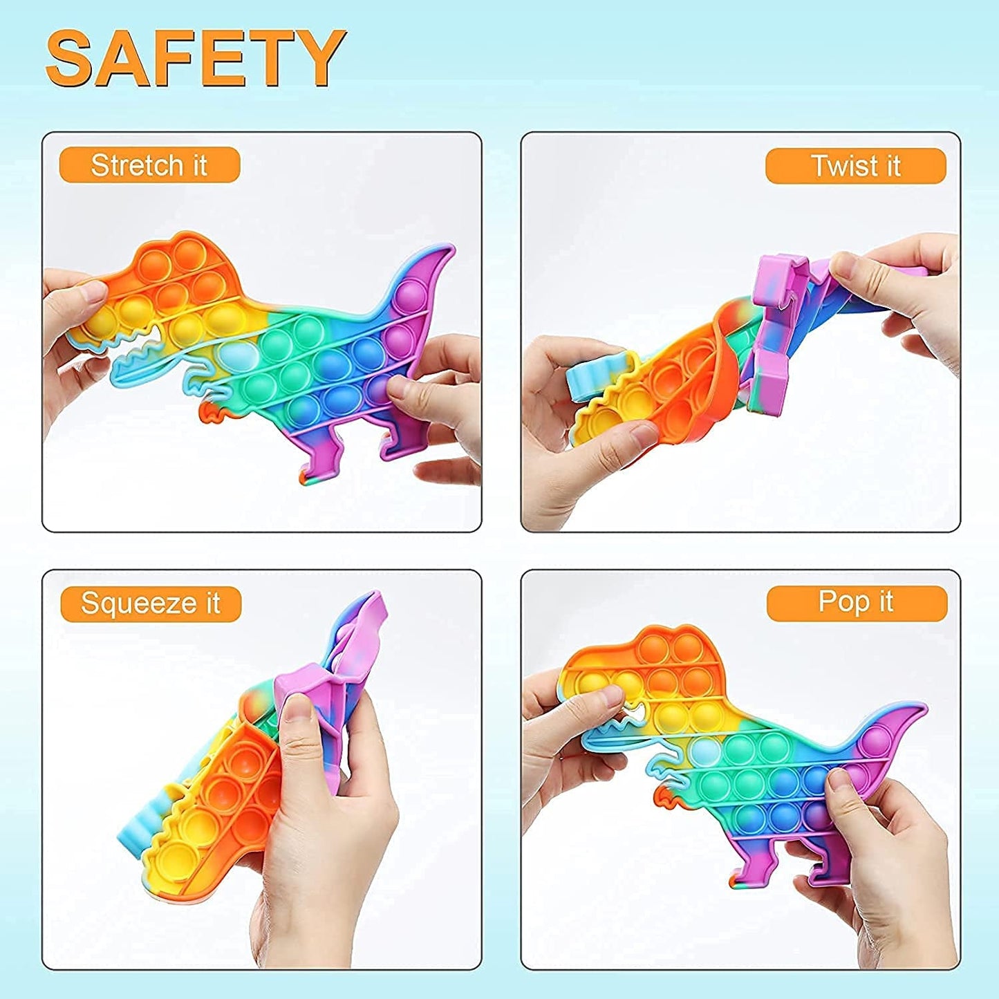 Stress-Relieving Dinosaur Fidget Toy – Fun & Calming