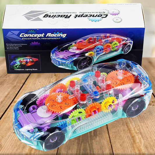 360° Rotating Gear Car with Music & Lights – Toy for Kids