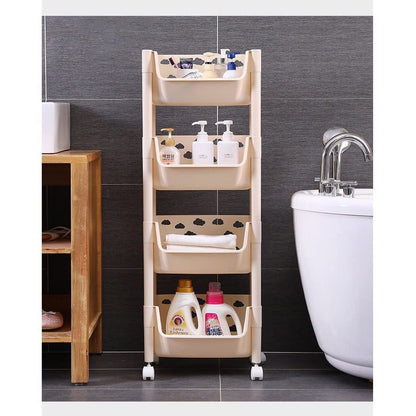 5298  4 Layers Fruit  Vegetable Basket Trolley Plastic For Home And Kitchen Fruit Basket Storage Rack Organizer Holders Kitchen Trolley