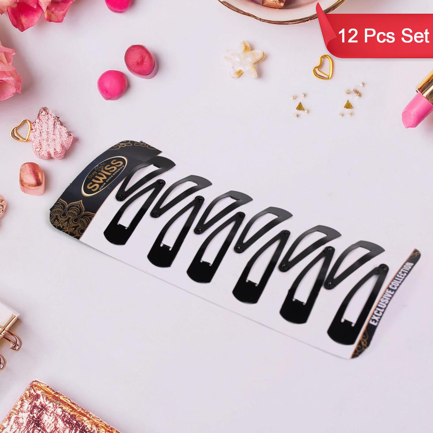 12-Piece Metal Tik Tak Hair Clips Set