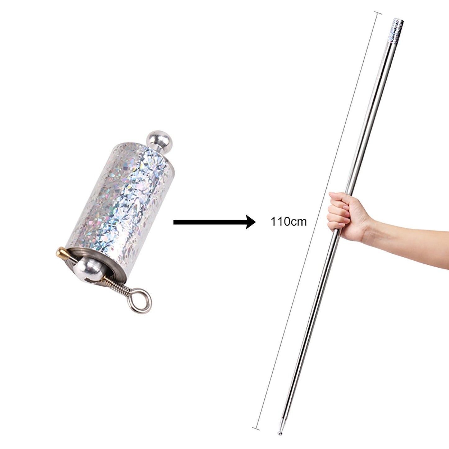 High Elasticity Magic Steel Cane – Silver