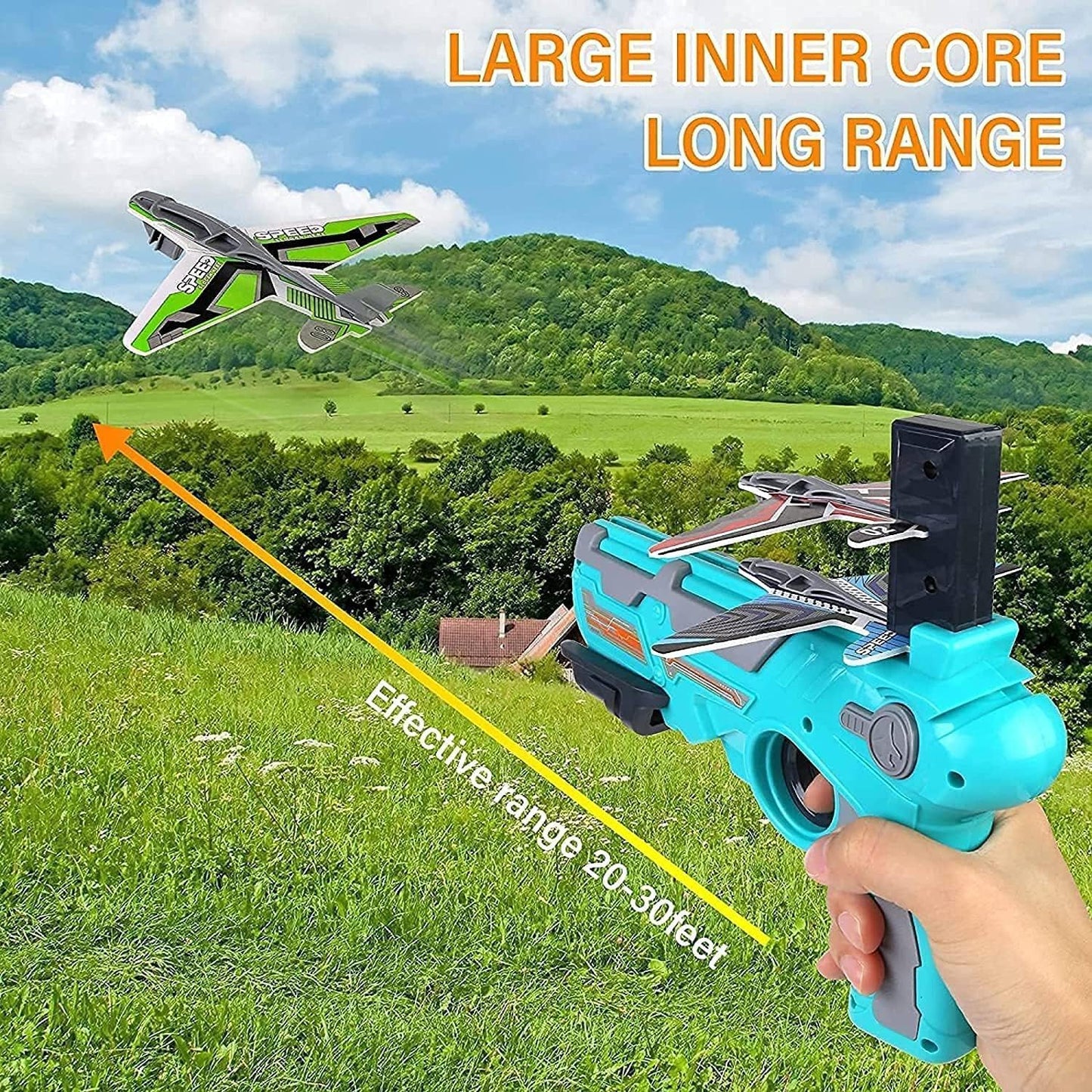 Outdoor Airplane Launcher Set – Includes 5 Foam Planes