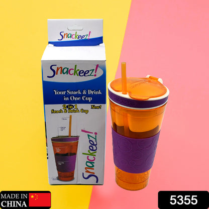 5355 2 In 1 Snack  Drink Snackeez Travel Cup In One Container (1pc)