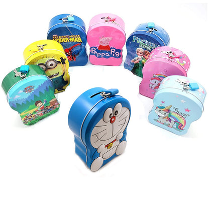 Cartoon Character Metal Piggy Bank for Kids