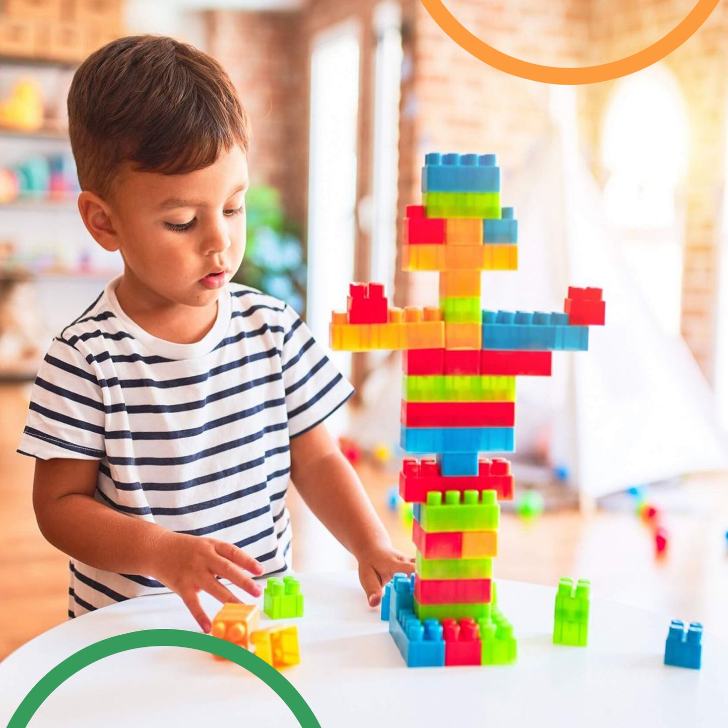 Multicolor Building Blocks Set for Kids – 60 Bricks