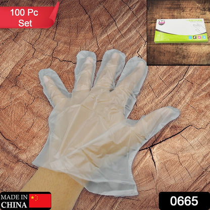 Large Plastic Transparent Gloves – 100 Pcs for Multi-Purpose Use