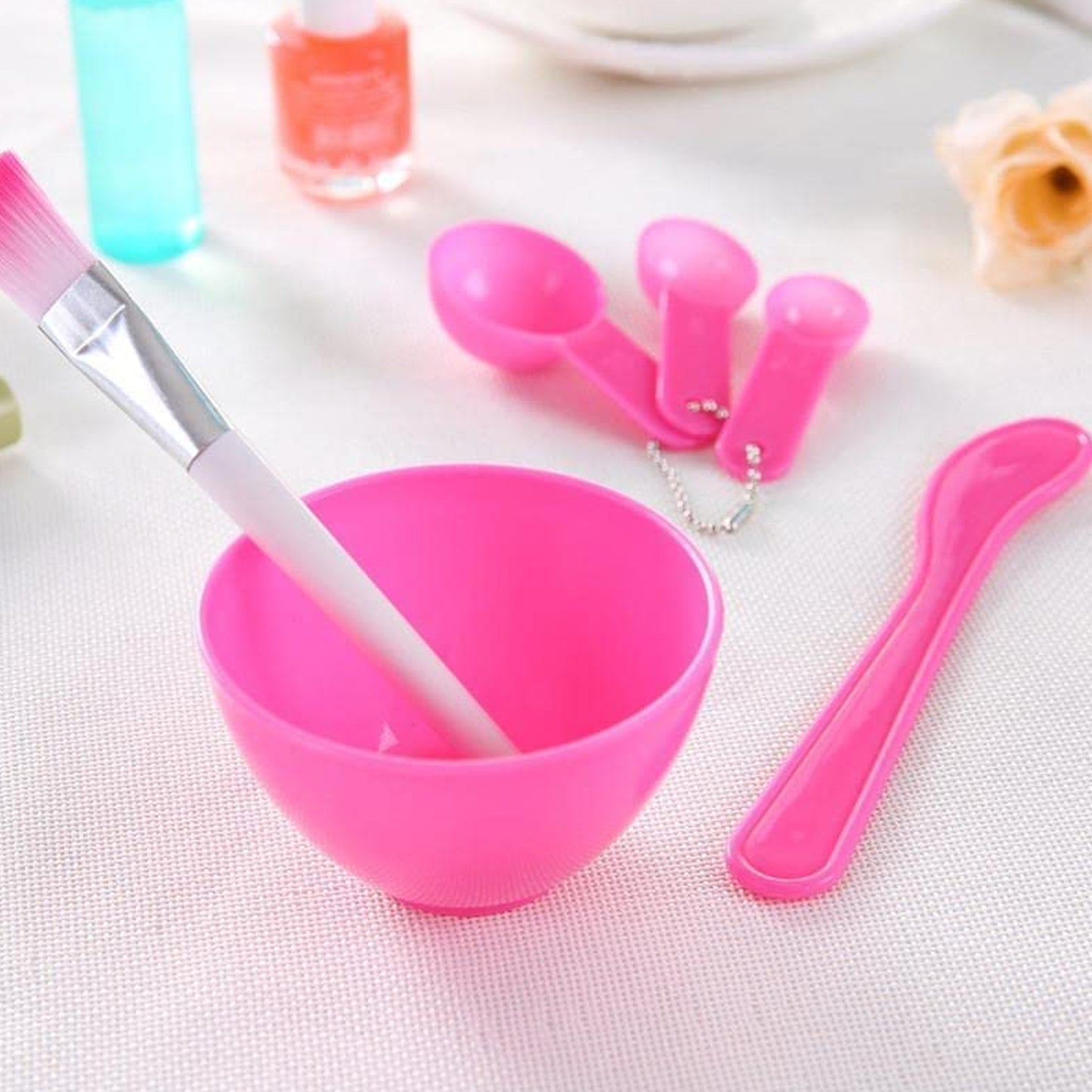 1262 Facial Mask Bowl Set For Girls Use ( 6 Pcs Set )