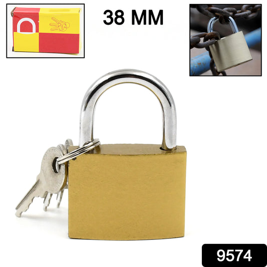 Multipurpose Solid 3 Keys Padlock 38 Mm  1 Pc)