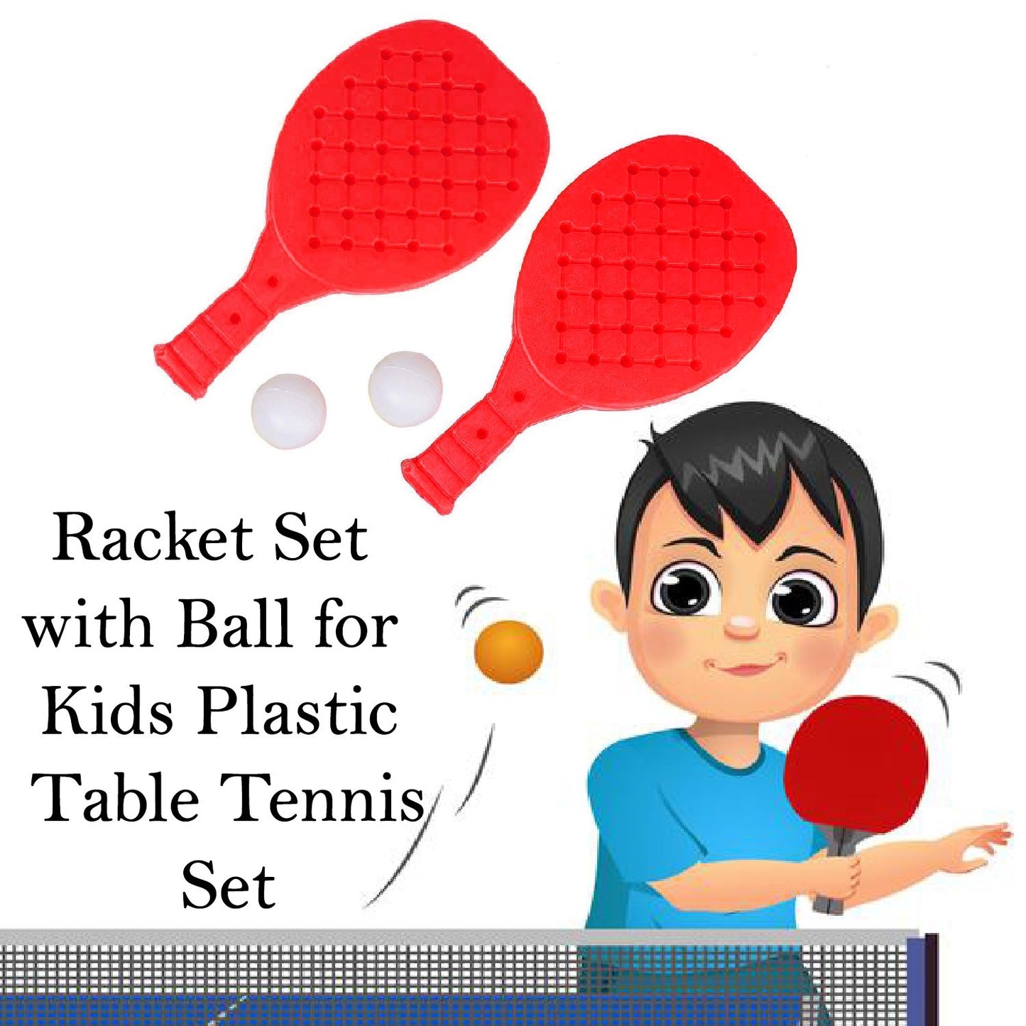 Plastic Racket Set for Kids with Table Tennis Balls