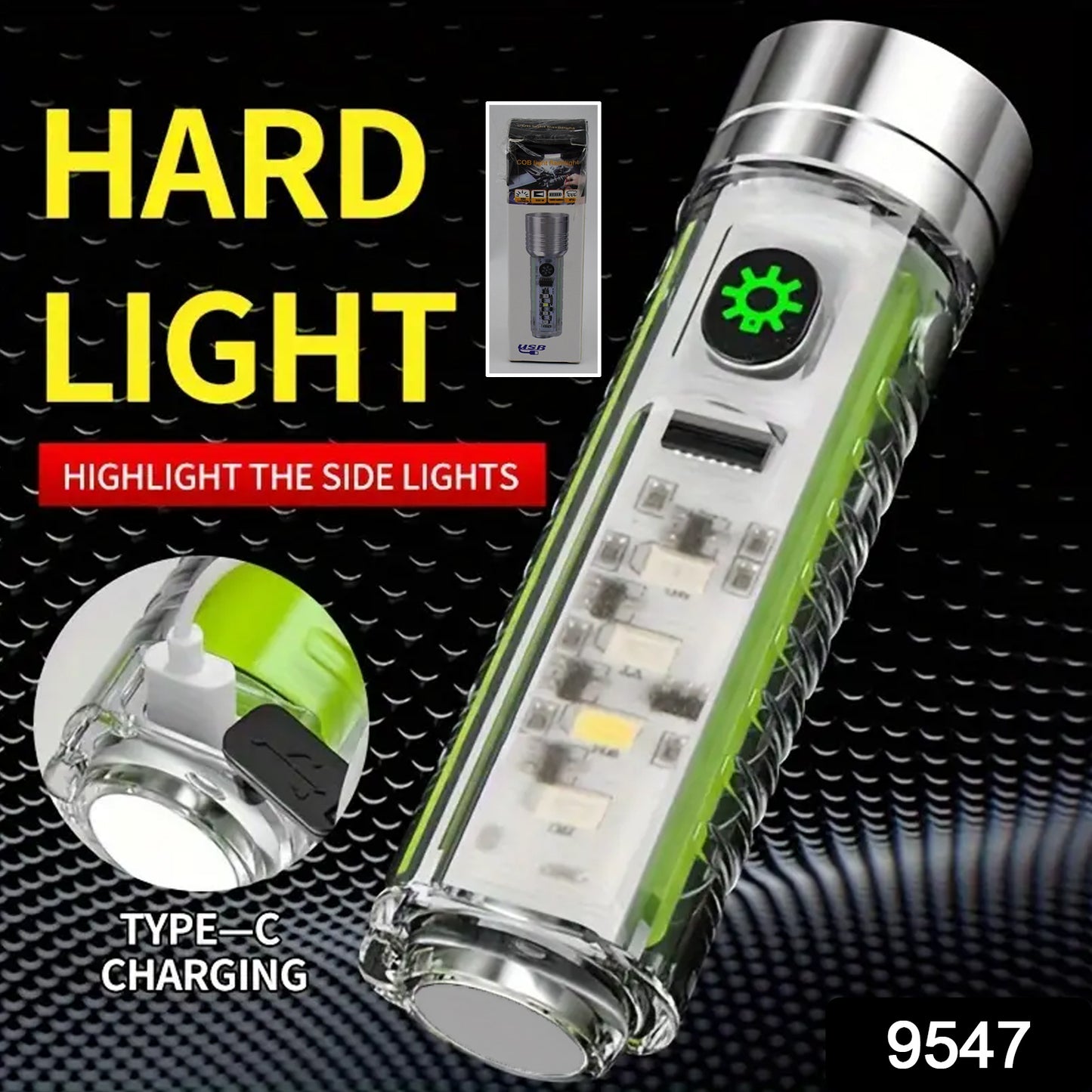 Pattern Flashlight Usb Flashlight Rechargeable Led Torch Light (1 Pc)