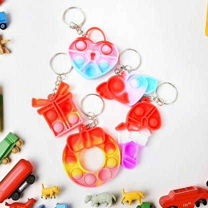 Compact Silicone Pop It Keychain – Stress Relief Toy