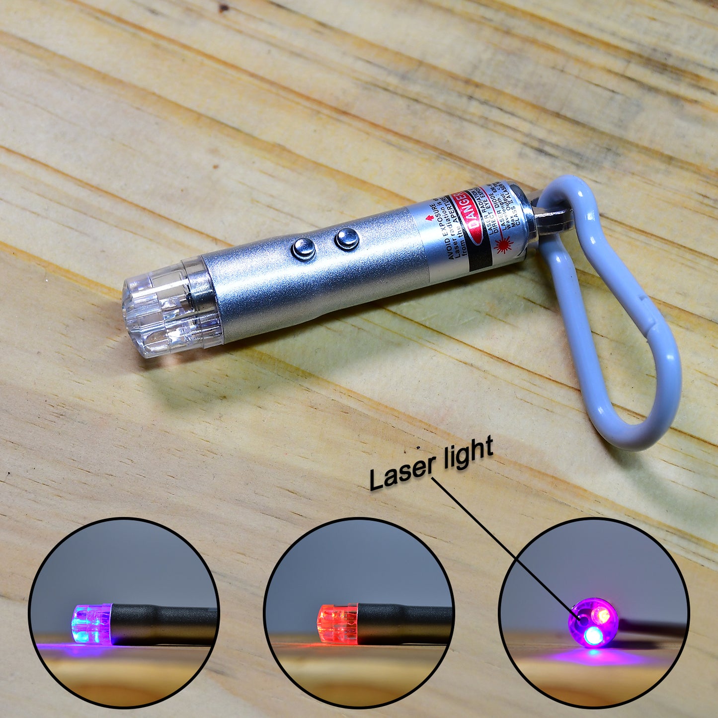 Compact 3-in-1 Laser Pointer, Flashlight & Keychain Tool