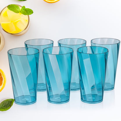 Square Highball Drinking Glasses (300ml, Set of 6)