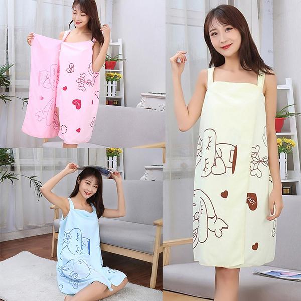 1453a Soft Cotton Bathrobe For Girls  Women  Bath Robe Towel For Women Quick Dry Dress Towel For Ladies.