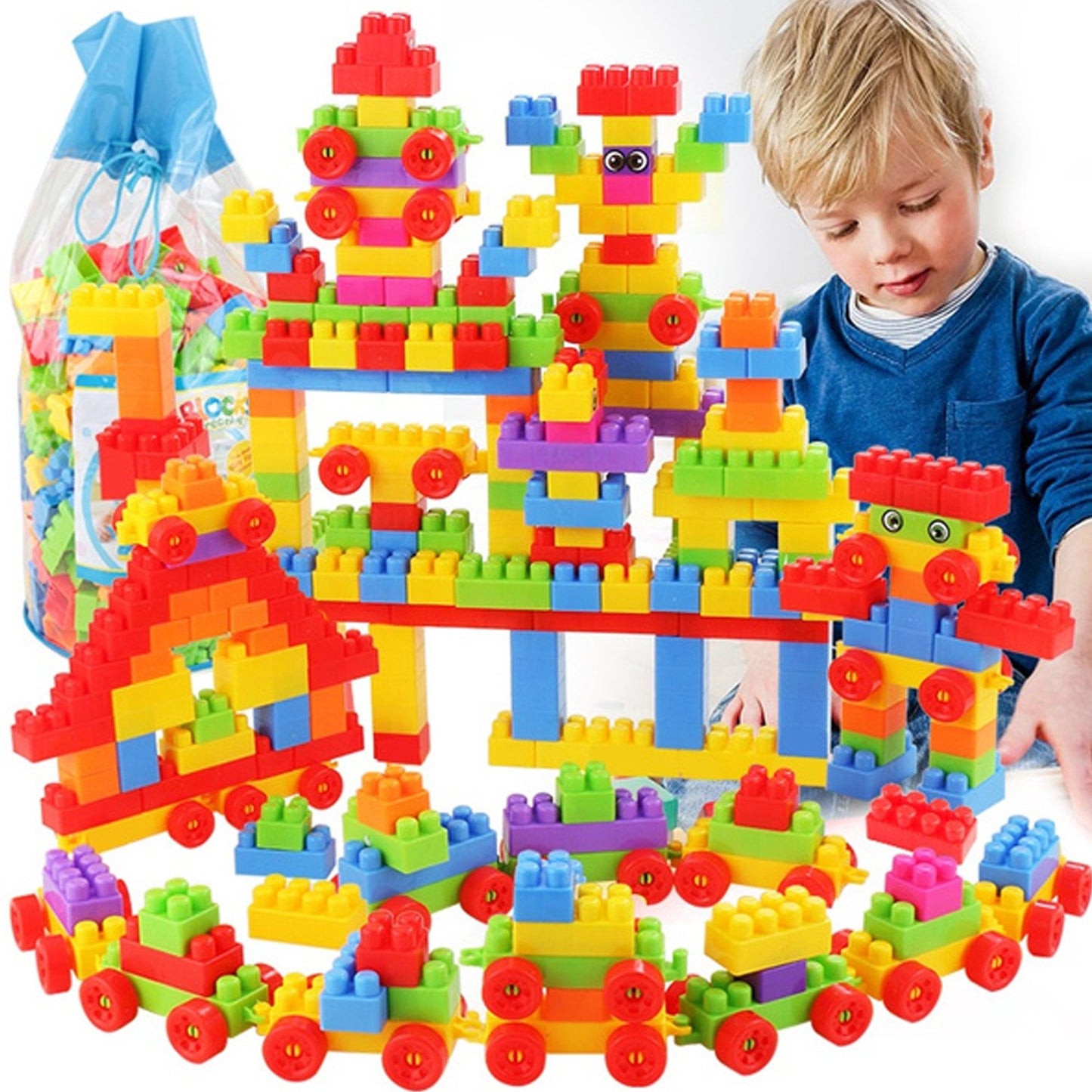 Kids Construction Toy Blocks – House Set