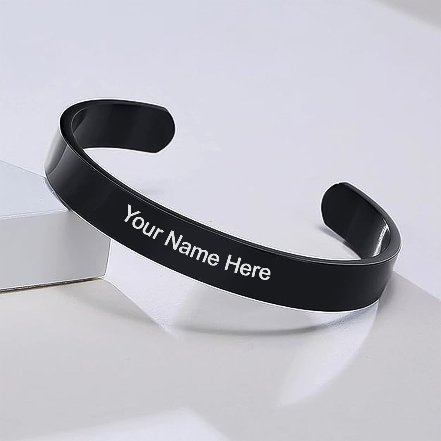 Customized  Personalized Stylish Kada Bracelet (1 Pc  Black)